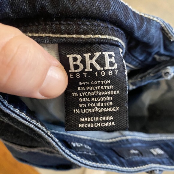 BKE Aiden Jeans Mens 27x34 Blue Dark Wash Straight Stretch Denim Pants Casual - Picture 13 of 14